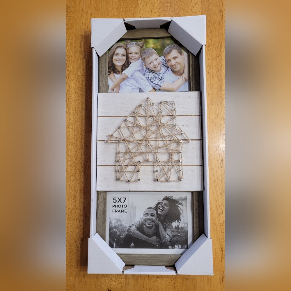Better Homes & Gardens Two-Opening 5×7 String Art Photo Frame